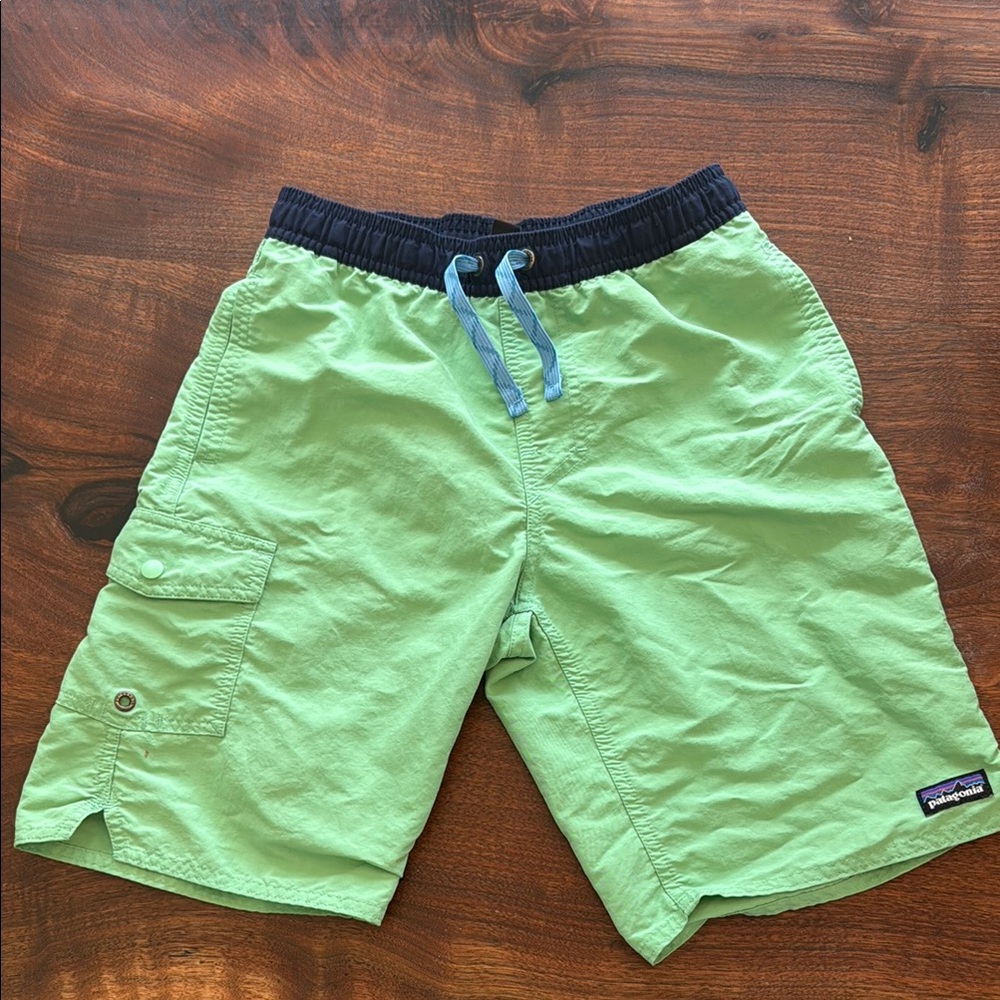 Boys Green Patagonia Shorts